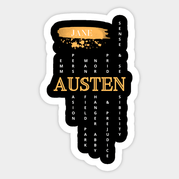 Jane Austen novels design Sticker by Miss Pell